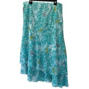 Lane Bryant Floral Layered Asymmetrical Midi Skirt butterfly spring 18 / 20